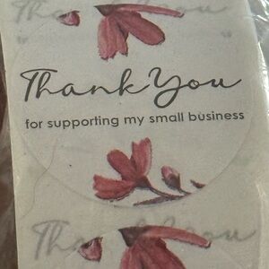 1” Thank You for supporting our small business colorful floral Stickers 500 pcs